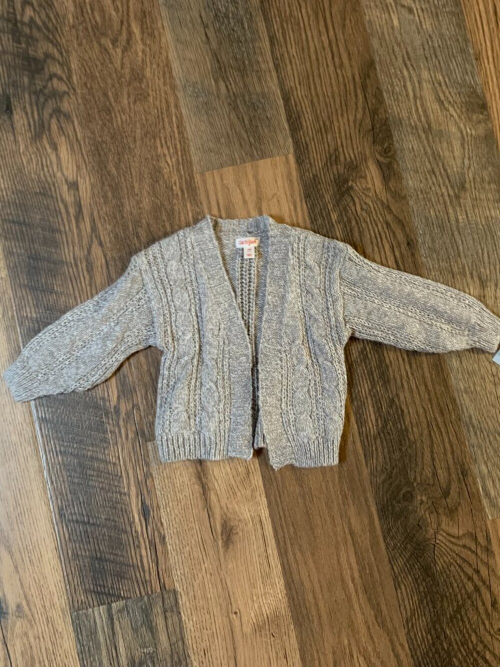 NWT Cat & Jack Girls size 18 months Gray Cableknit Sweater